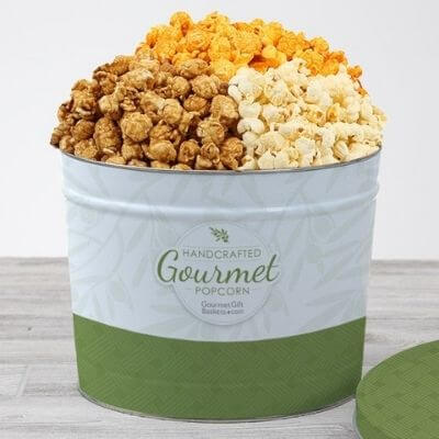 Popcorn Tin Gift Baskets